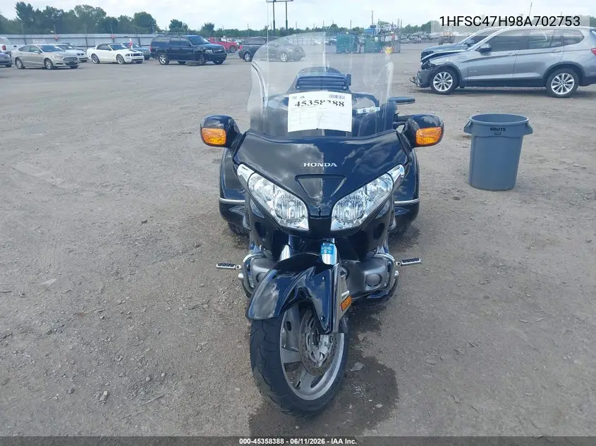 2008 Honda Gl1800 VIN: 1HFSC47H98A702753 Lot: 45358388