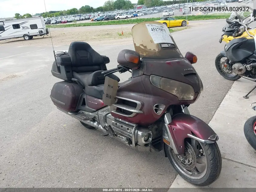 2009 Honda Gl1800 VIN: 1HFSC47H89A803932 Lot: 45175875