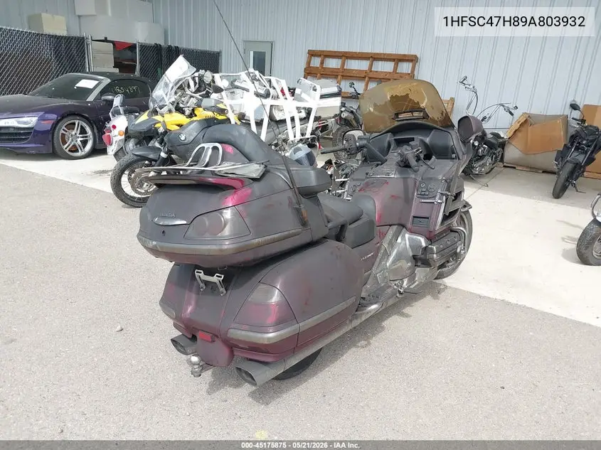 2009 Honda Gl1800 VIN: 1HFSC47H89A803932 Lot: 45175875