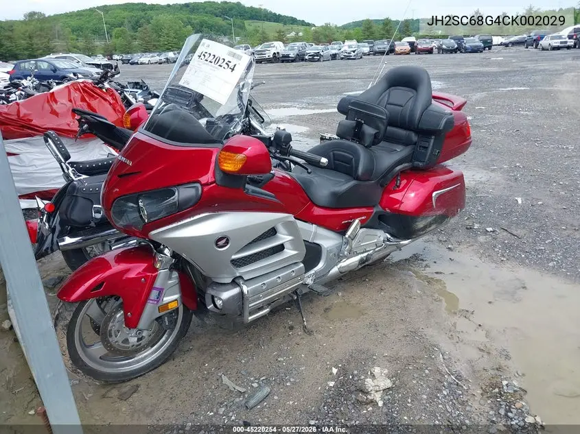 2012 Honda Gl1800 VIN: JH2SC68G4CK002029 Lot: 45220254