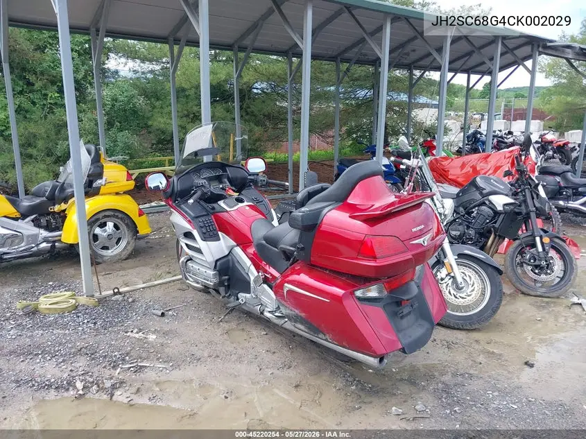 2012 Honda Gl1800 VIN: JH2SC68G4CK002029 Lot: 45220254