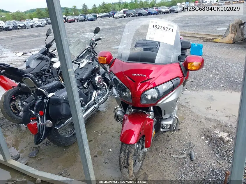 2012 Honda Gl1800 VIN: JH2SC68G4CK002029 Lot: 45220254