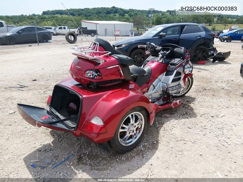 2012 Honda Gl1800 VIN: JH2SC68H0CK000383 Lot: 45285673