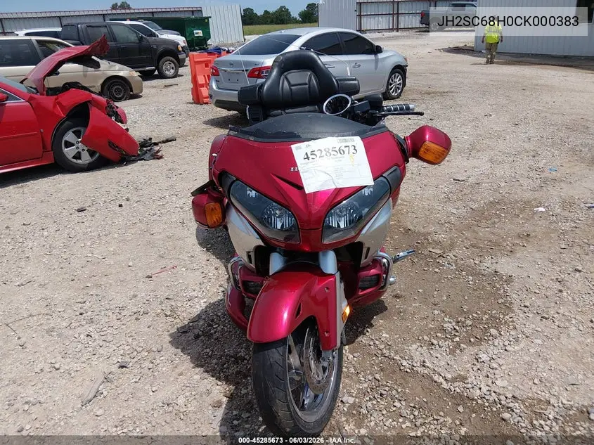 2012 Honda Gl1800 VIN: JH2SC68H0CK000383 Lot: 45285673