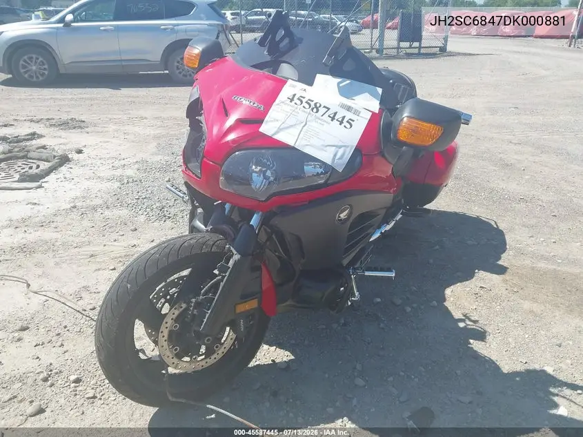 2013 Honda Gl1800 B VIN: JH2SC6847DK000881 Lot: 45587445