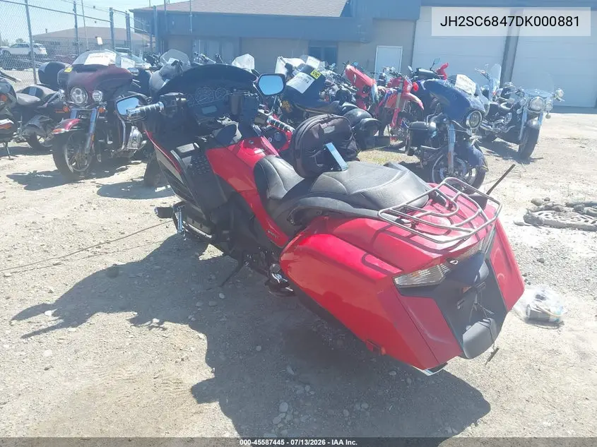 2013 Honda Gl1800 B VIN: JH2SC6847DK000881 Lot: 45587445