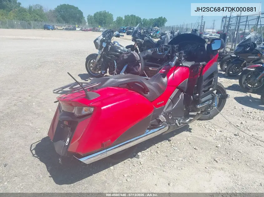 2013 Honda Gl1800 B VIN: JH2SC6847DK000881 Lot: 45587445