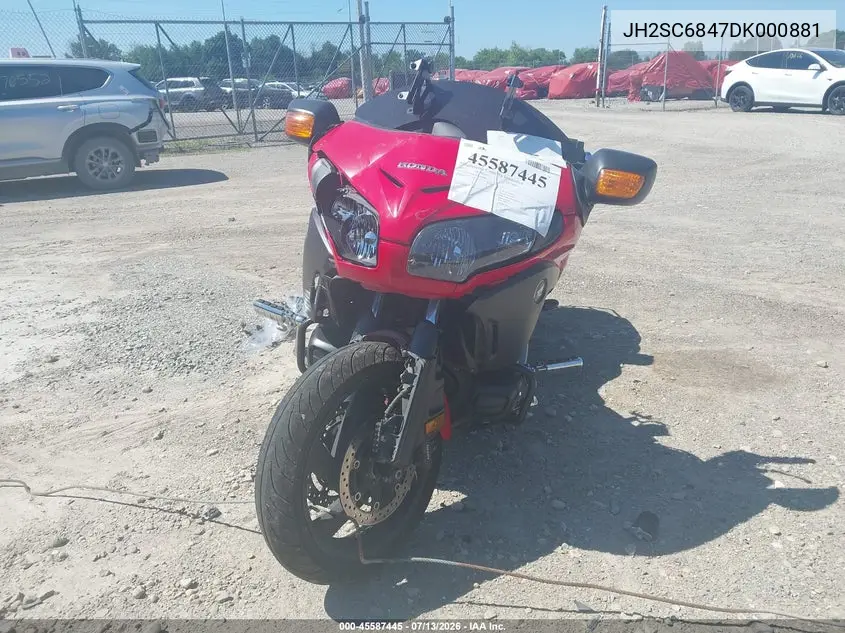 2013 Honda Gl1800 B VIN: JH2SC6847DK000881 Lot: 45587445