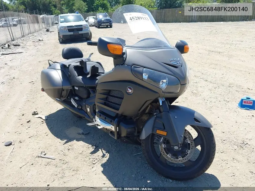 2015 Honda Gl1800 B VIN: JH2SC6848FK200140 Lot: 45289113