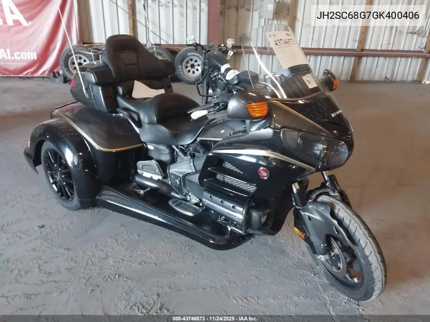 2016 Honda Gl1800 VIN: JH2SC68G7GK400406 Lot: 43746573