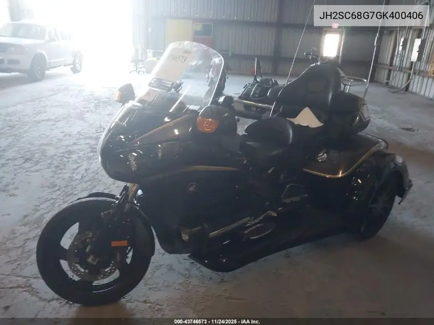 2016 Honda Gl1800 VIN: JH2SC68G7GK400406 Lot: 43746573