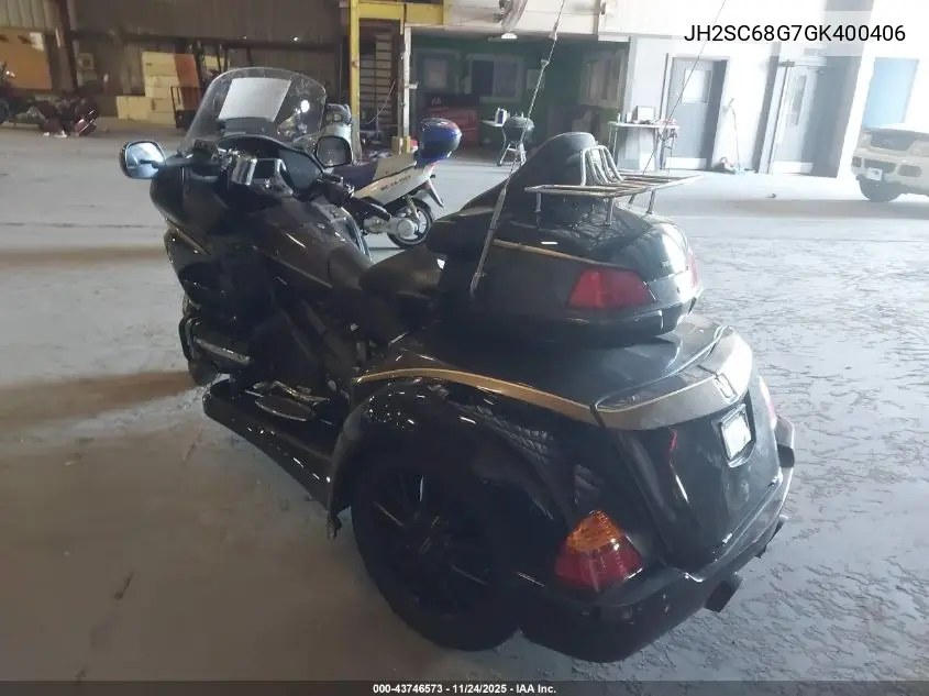 2016 Honda Gl1800 VIN: JH2SC68G7GK400406 Lot: 43746573
