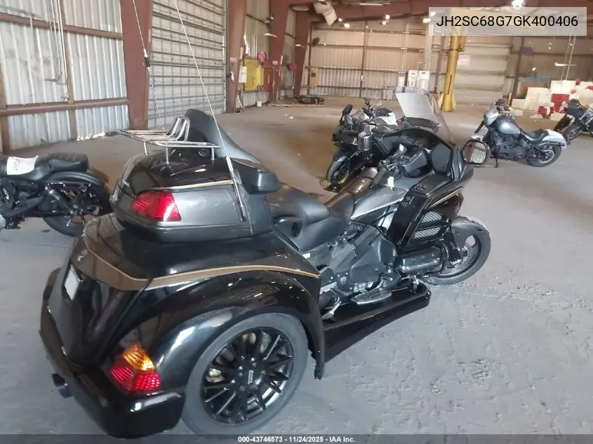 2016 Honda Gl1800 VIN: JH2SC68G7GK400406 Lot: 43746573
