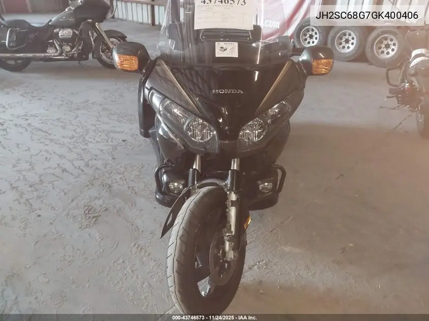 2016 Honda Gl1800 VIN: JH2SC68G7GK400406 Lot: 43746573