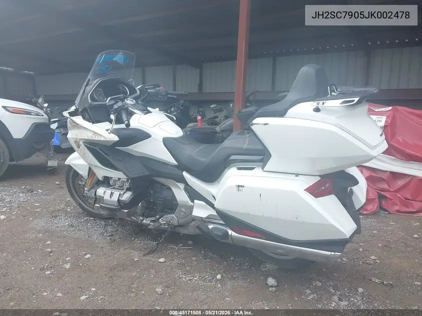 2018 Honda Gl1800 VIN: JH2SC7905JK002478 Lot: 45171508