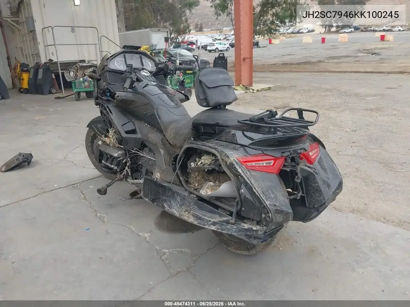2019 Honda Gl1800 B VIN: JH2SC7946KK100245 Lot: 45474311