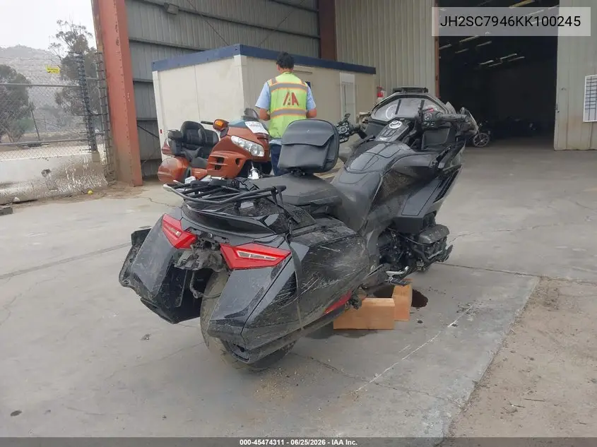 2019 Honda Gl1800 B VIN: JH2SC7946KK100245 Lot: 45474311