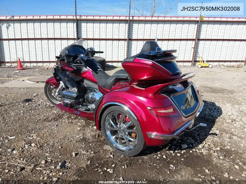 2021 Honda Gl1800 D VIN: JH2SC7950MK302008 Lot: 44356715