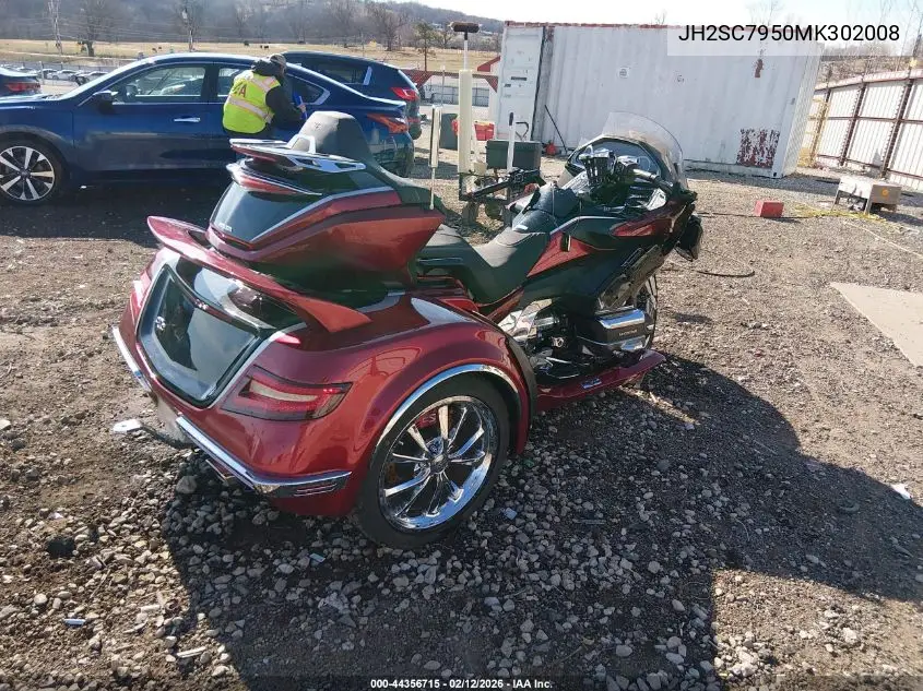 2021 Honda Gl1800 D VIN: JH2SC7950MK302008 Lot: 44356715