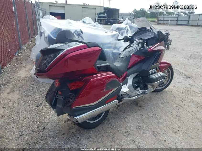 2021 Honda Gl1800 VIN: JH2SC7909MK300326 Lot: 44835455