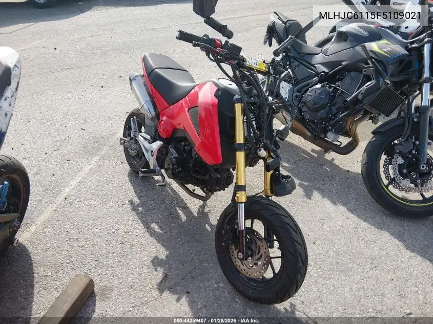 2015 Honda Grom 125 VIN: MLHJC6115F5109021 Lot: 44259407