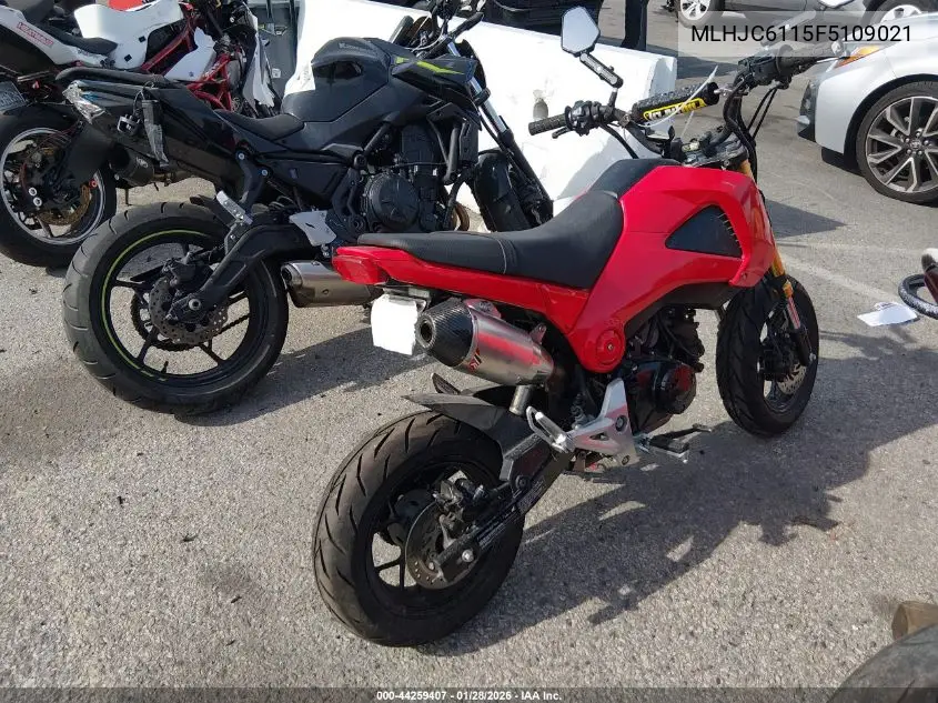 2015 Honda Grom 125 VIN: MLHJC6115F5109021 Lot: 44259407
