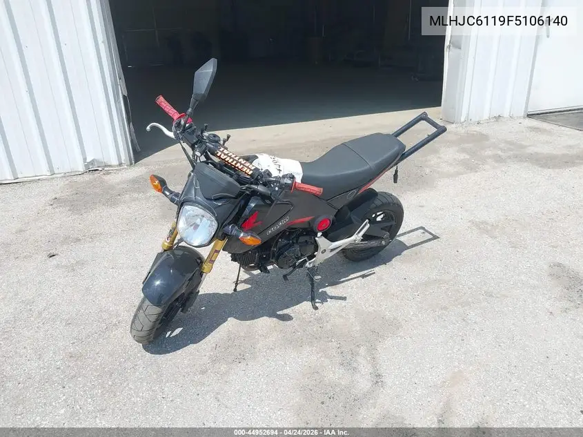 2015 Honda Grom 125 VIN: MLHJC6119F5106140 Lot: 44952694