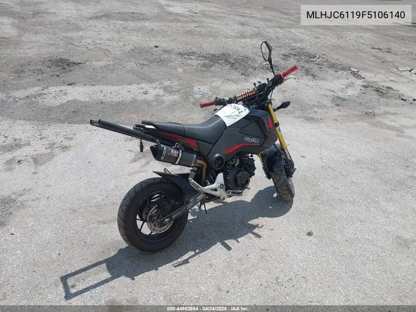 2015 Honda Grom 125 VIN: MLHJC6119F5106140 Lot: 44952694