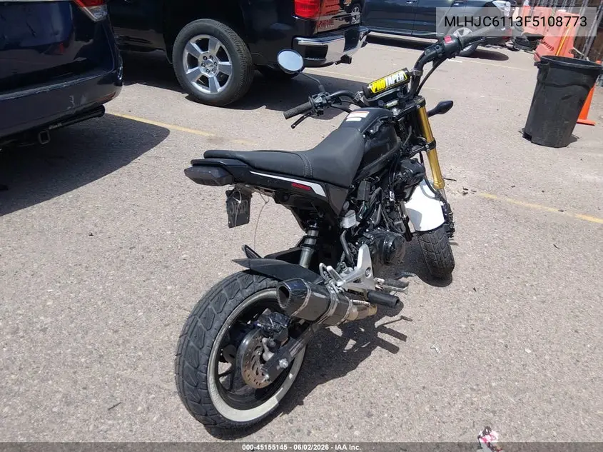 2015 Honda Grom 125 VIN: MLHJC6113F5108773 Lot: 45155145