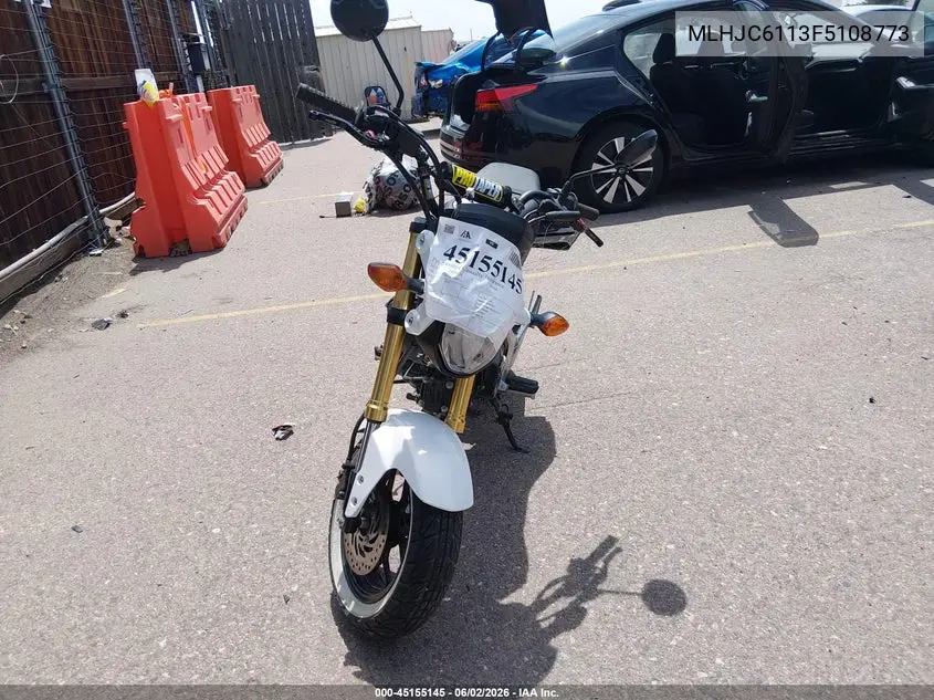 2015 Honda Grom 125 VIN: MLHJC6113F5108773 Lot: 45155145