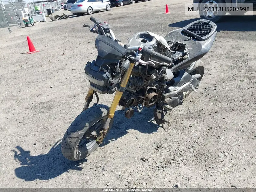 2017 Honda Grom 125 VIN: MLHJC6113H5207998 Lot: 44497068
