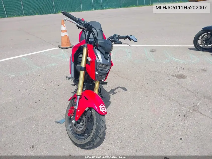 2017 Honda Grom 125 VIN: MLHJC6111H5202007 Lot: 45479467
