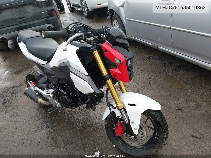 2018 Honda Grom VIN: MLHJC7516J5010362 Lot: 44581841