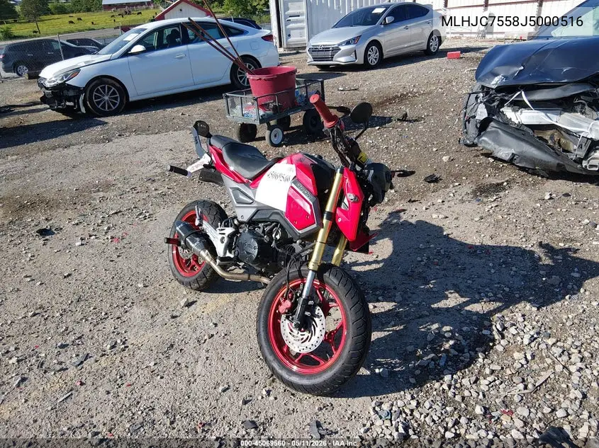2018 Honda Grom 125 VIN: MLHJC7558J5000516 Lot: 45069560