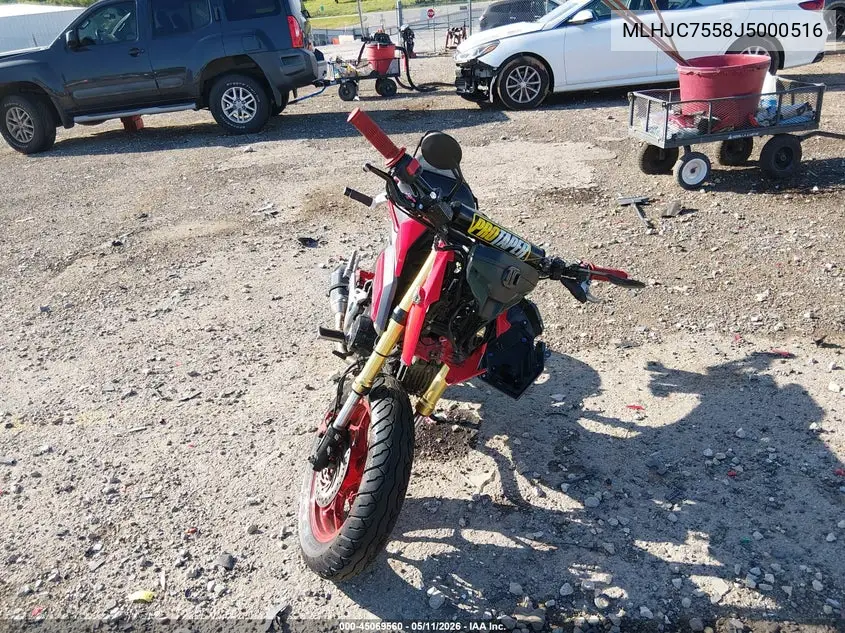 2018 Honda Grom 125 VIN: MLHJC7558J5000516 Lot: 45069560