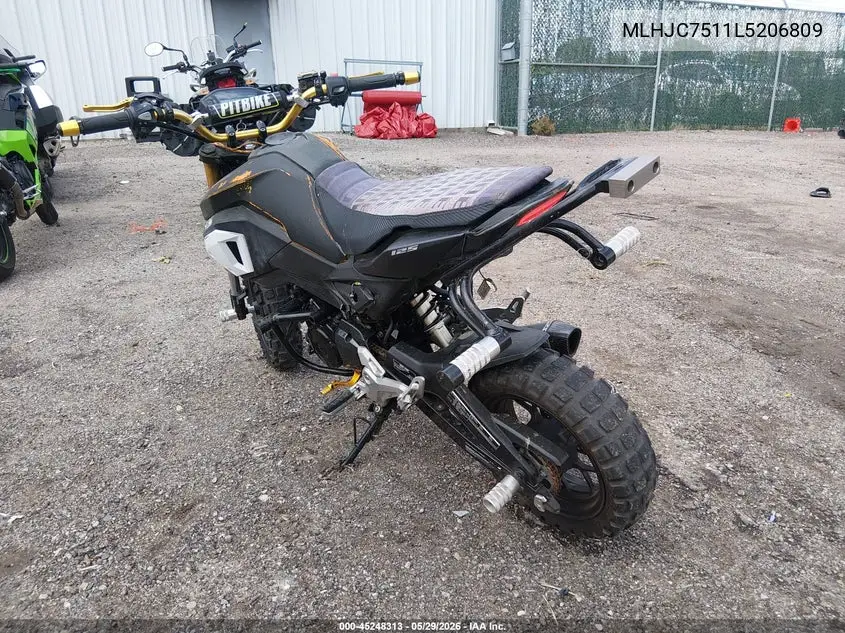 2020 Honda Grom 125 VIN: MLHJC7511L5206809 Lot: 45248313