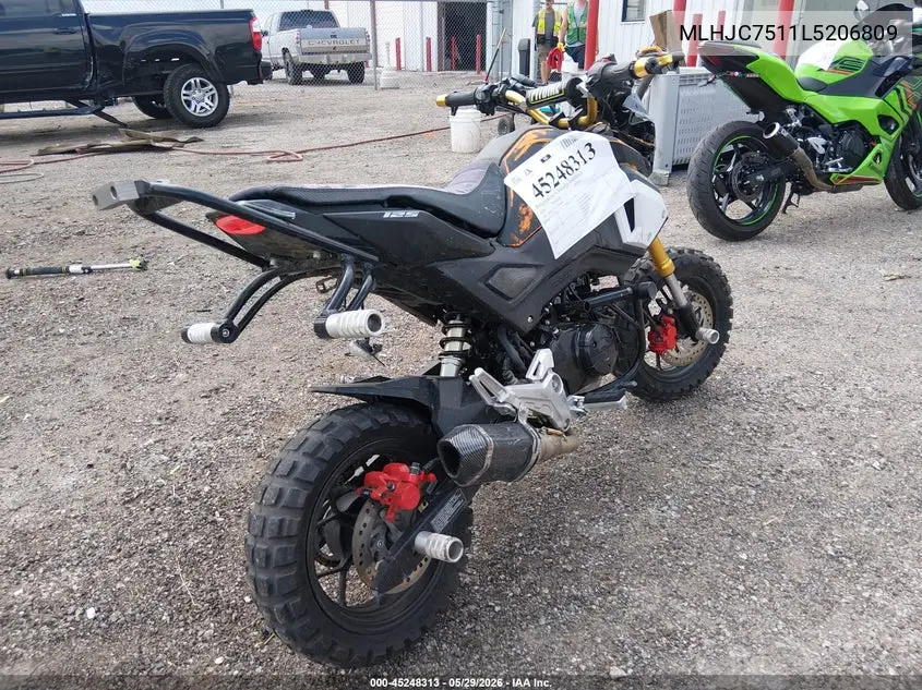2020 Honda Grom 125 VIN: MLHJC7511L5206809 Lot: 45248313