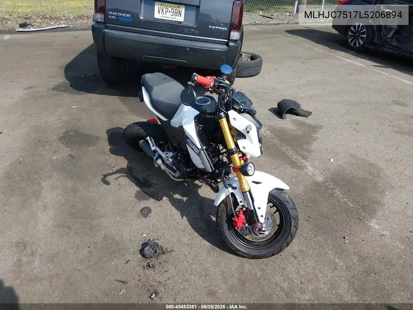 2020 Honda Grom 125 VIN: MLHJC7517L5206894 Lot: 45453361