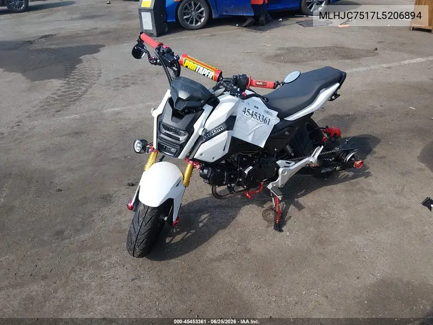 2020 Honda Grom 125 VIN: MLHJC7517L5206894 Lot: 45453361