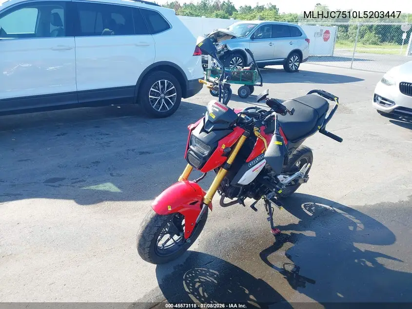 2020 Honda Grom 125 VIN: MLHJC7510L5203447 Lot: 45573118