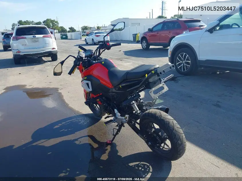 2020 Honda Grom 125 VIN: MLHJC7510L5203447 Lot: 45573118