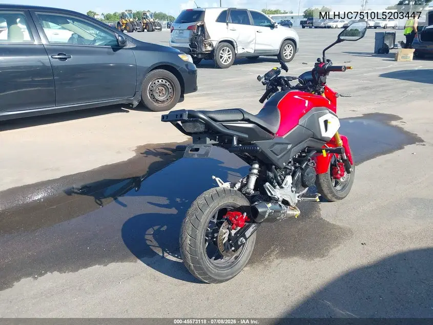 2020 Honda Grom 125 VIN: MLHJC7510L5203447 Lot: 45573118