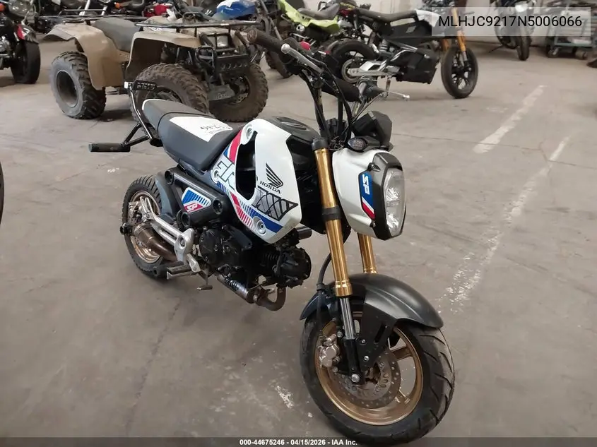 2022 Honda Grom 125 VIN: MLHJC9217N5006066 Lot: 44675246