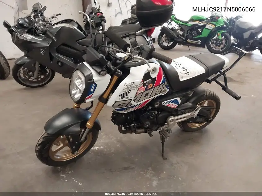 2022 Honda Grom 125 VIN: MLHJC9217N5006066 Lot: 44675246