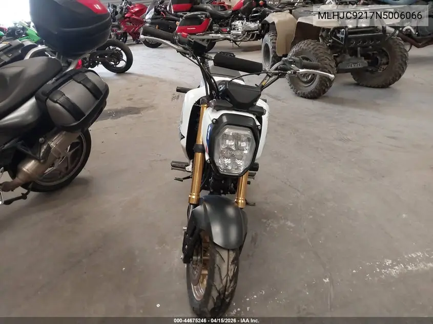2022 Honda Grom 125 VIN: MLHJC9217N5006066 Lot: 44675246