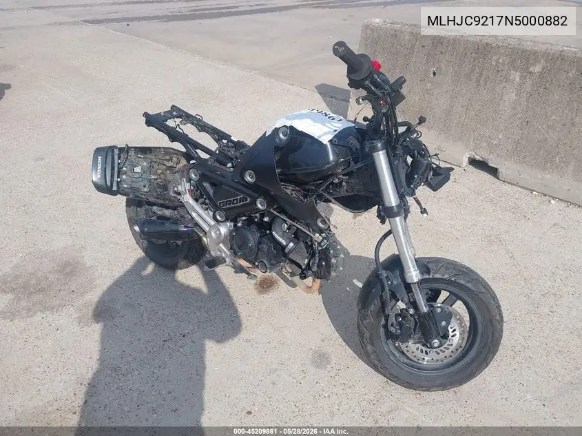 2022 Honda Grom 125 VIN: MLHJC9217N5000882 Lot: 45209861