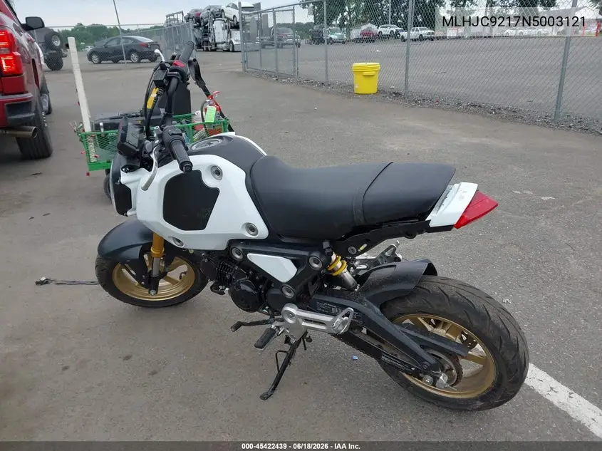 2022 Honda Grom 125 VIN: MLHJC9217N5003121 Lot: 45422439