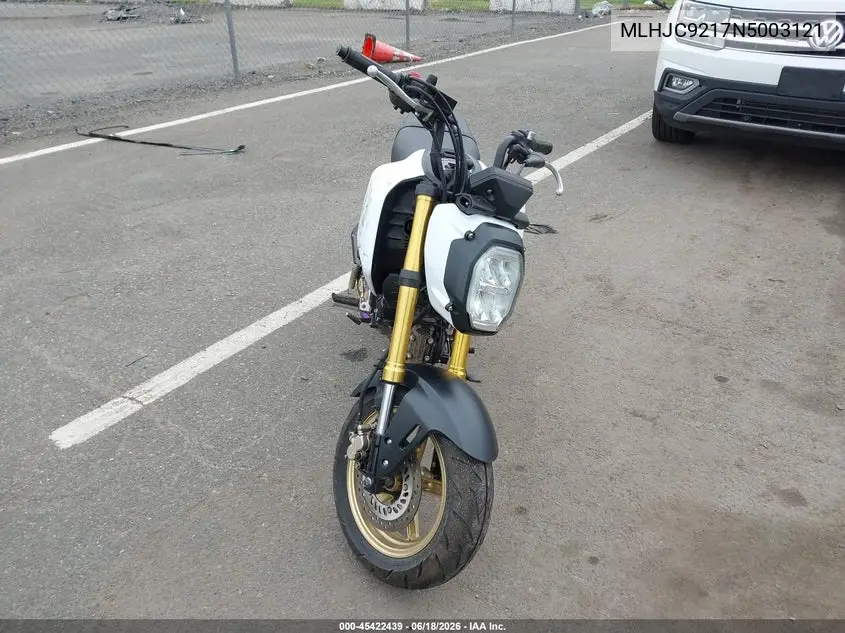2022 Honda Grom 125 VIN: MLHJC9217N5003121 Lot: 45422439