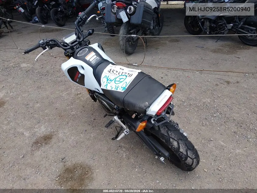 2024 Honda Grom A VIN: MLHJC9258R5200940 Lot: 45233720