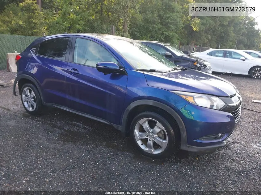 2016 Honda Hr-V Ex VIN: 3CZRU6H51GM723579 Lot: 45591394